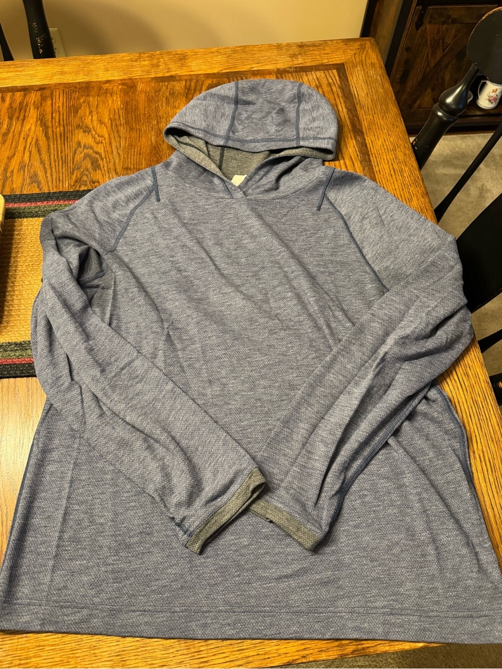 lululemon athletica Heather Navy Hooded Long-Sleeve Pullover